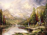 Thomas Kinkade Famous Paintings - Mountain Majesty